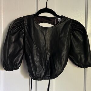 Cropped Leather Top